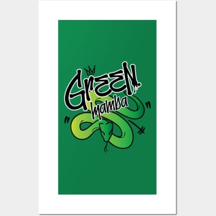 Green Mamba Graffiti Snake Posters and Art